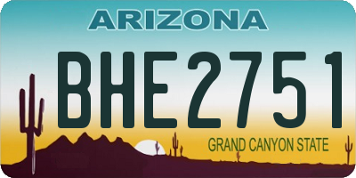 AZ license plate BHE2751