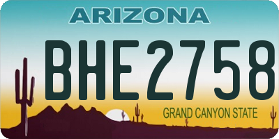 AZ license plate BHE2758