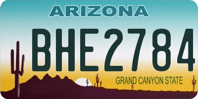 AZ license plate BHE2784