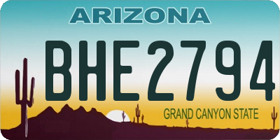 AZ license plate BHE2794