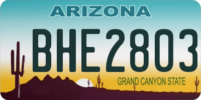 AZ license plate BHE2803