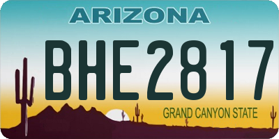 AZ license plate BHE2817