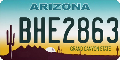 AZ license plate BHE2863