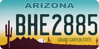 AZ license plate BHE2885
