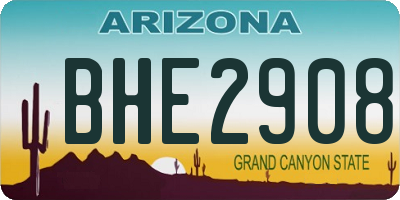 AZ license plate BHE2908
