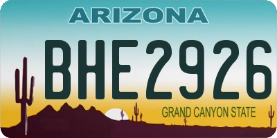 AZ license plate BHE2926