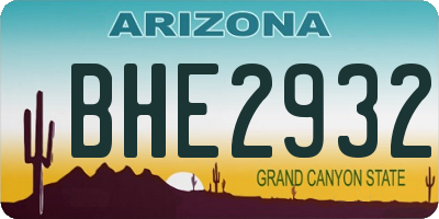 AZ license plate BHE2932