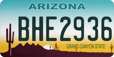 AZ license plate BHE2936