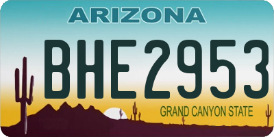 AZ license plate BHE2953