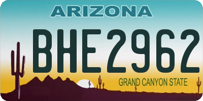 AZ license plate BHE2962
