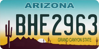 AZ license plate BHE2963