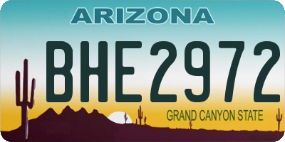 AZ license plate BHE2972