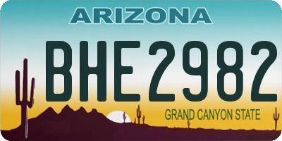 AZ license plate BHE2982