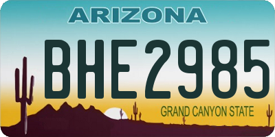 AZ license plate BHE2985