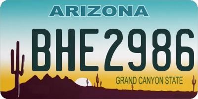 AZ license plate BHE2986