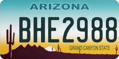 AZ license plate BHE2988