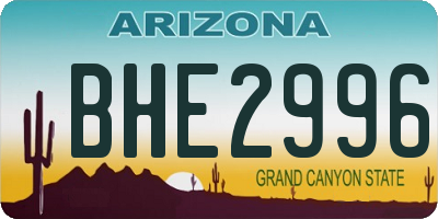 AZ license plate BHE2996