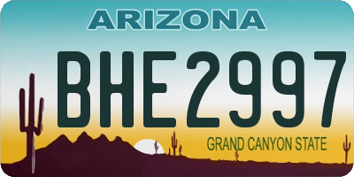 AZ license plate BHE2997