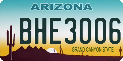 AZ license plate BHE3006