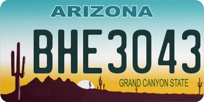 AZ license plate BHE3043