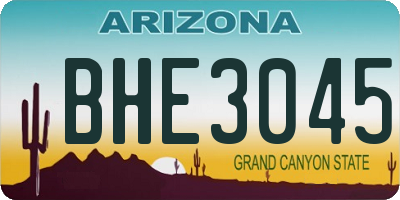 AZ license plate BHE3045