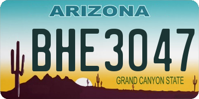 AZ license plate BHE3047