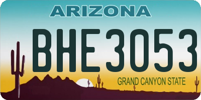 AZ license plate BHE3053