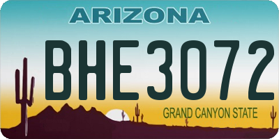 AZ license plate BHE3072