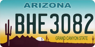 AZ license plate BHE3082