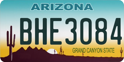 AZ license plate BHE3084