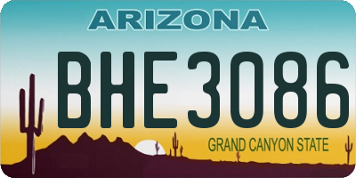 AZ license plate BHE3086