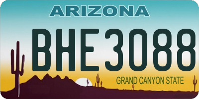 AZ license plate BHE3088