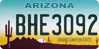 AZ license plate BHE3092