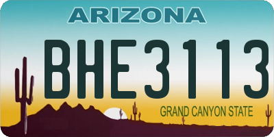 AZ license plate BHE3113