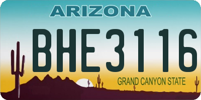 AZ license plate BHE3116