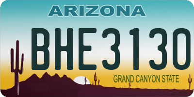 AZ license plate BHE3130