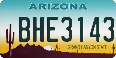 AZ license plate BHE3143