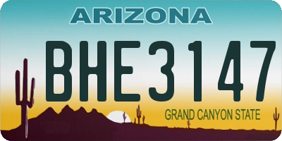 AZ license plate BHE3147