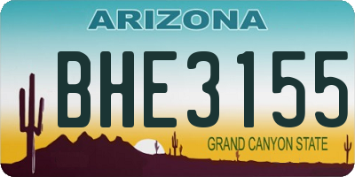 AZ license plate BHE3155