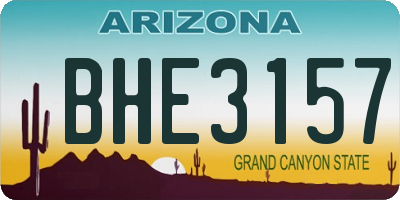 AZ license plate BHE3157