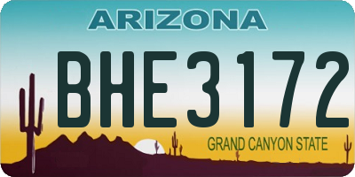 AZ license plate BHE3172