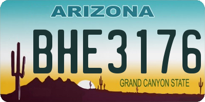AZ license plate BHE3176
