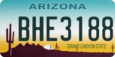 AZ license plate BHE3188