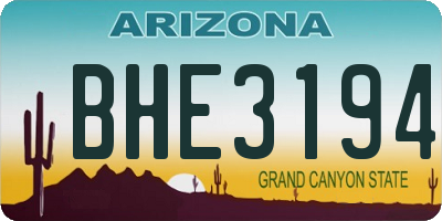 AZ license plate BHE3194