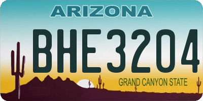 AZ license plate BHE3204