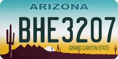 AZ license plate BHE3207