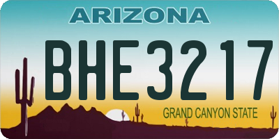 AZ license plate BHE3217