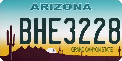 AZ license plate BHE3228