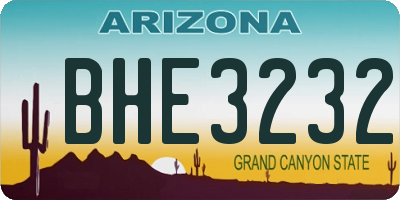 AZ license plate BHE3232