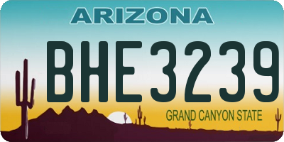 AZ license plate BHE3239